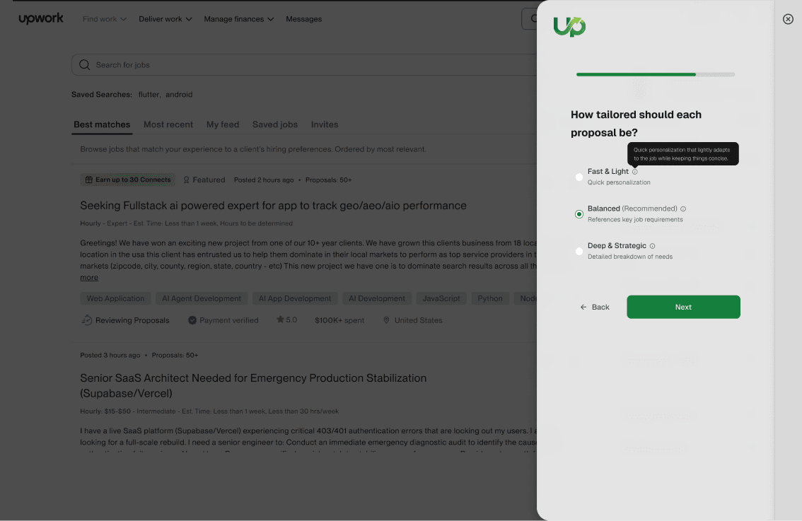 UPXL profile and niche configuration